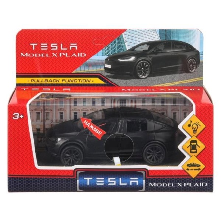 Машина металл свет-звук tesla model x plaid 12 см, двери, черный мат, кор. Технопарк в кор.2*36шт MO - купить в интернет-магазине «Буратино»