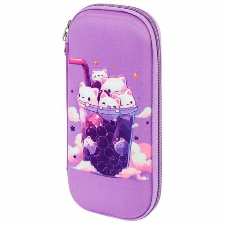 Пенал ЮНЛАНДИЯ, 1 отделение, карман, полиэстер/EVA, 22х10х5 см, "Bubble tea", 273190 273190 - купить в интернет-магазине «Буратино»