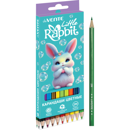 Карандаши цветные "deVENTE. Little Rabbit" 18 цветов - купить в интернет-магазине «Буратино»