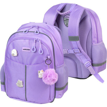 Рюкзак "deVENTE. Lifestyle. Ghost Meow" школьный 37x28x16 см (16 л) 500 г, сиреневый - купить в интернет-магазине «Буратино»