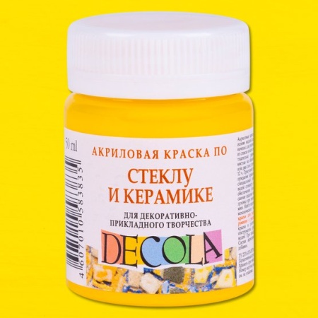 Декола акрил стекло/керамика банка 50 мл Желтая 4028213 - купить в интернет-магазине «Буратино»