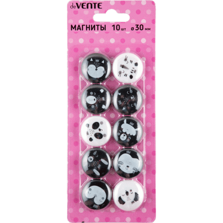 Магнит для доски офисной "deVENTE. Animal faces" ? 30 мм, 10 шт 6021100 - купить в интернет-магазине «Буратино»