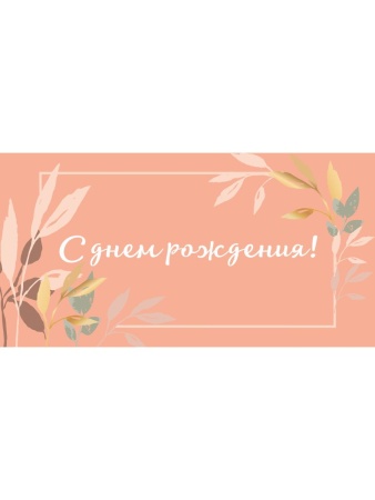 OPTIMA Конверт для денег "С днём рождения!" (ветви на оранжевом) 1-04-0426 1-04-0426 - купить в интернет-магазине «Буратино»