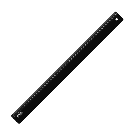 Линейка 50см СТАММ, пластиковая, непрозрачная, черная ЛН-31441 - купить в интернет-магазине «Буратино»
