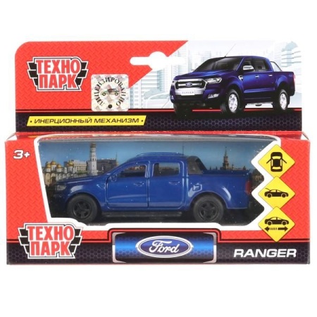 Машина металл FORD ranger ПИКАП, 12 см, .дв., багаж., инерц., синий, кор. Технопарк в кор.2*24шт SB- - купить в интернет-магазине «Буратино»