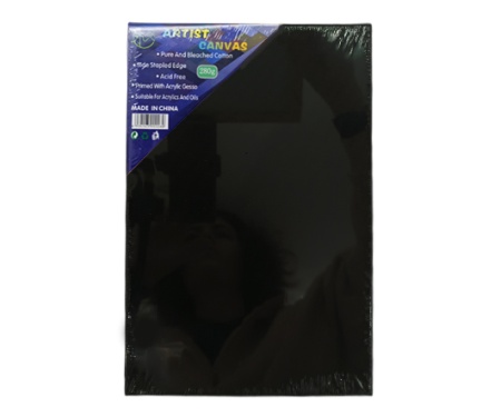 Холст 20*30 см DB-224 "Черный" хлопок 280гр/м2, на подрамнике (1/80) 328358 - купить в интернет-магазине «Буратино»