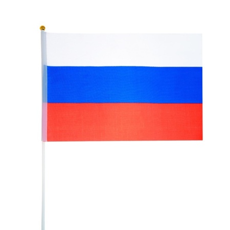 Флаг России, 20 х 30 см, шток 40 см, полиэфирный шёлк  9116161 9116161 - купить в интернет-магазине «Буратино»