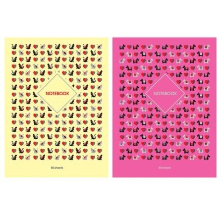 ББ6т80_лг 5569 Бизнес-блокнот А6 переплёт твёрдый 80л. "Cat&Dog pattern" (ассорти) ББ6т80_лг 5569 - купить в интернет-магазине «Буратино»