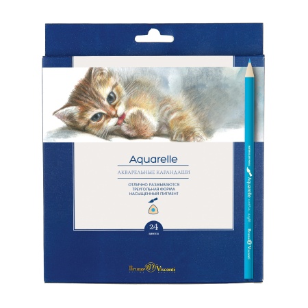 КАРАНДАШИ АКВАРЕЛЬНЫЕ "Aquarelle", 24 ЦВ. 30-0035 - купить в интернет-магазине «Буратино»