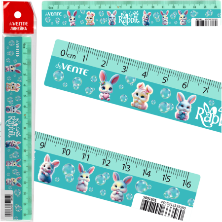 Линейка пластиковая "deVENTE. Little Rabbit" 16 см - купить в интернет-магазине «Буратино»