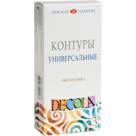 Декола Набор контуров универсальных металлик картон 3 шт х18мл 13641559 - купить в интернет-магазине «Буратино»