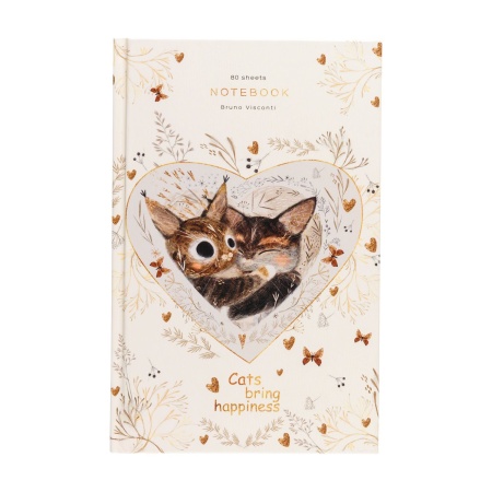 БЛОКНОТ-ПРЕСТИЖ  А5. 80 Л. "LOVE ME.КОТИКИ ПРИНОСЯТ СЧАСТЬЕ" 3-80-072/46 - купить в интернет-магазине «Буратино»