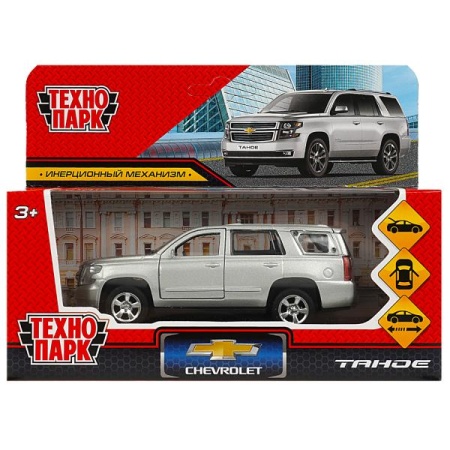 Машина металл CHEVROLET TAHOE 12 см, двери, багаж, инерц, серебристый , кор. Технопарк в кор.2*36шт - купить в интернет-магазине «Буратино»