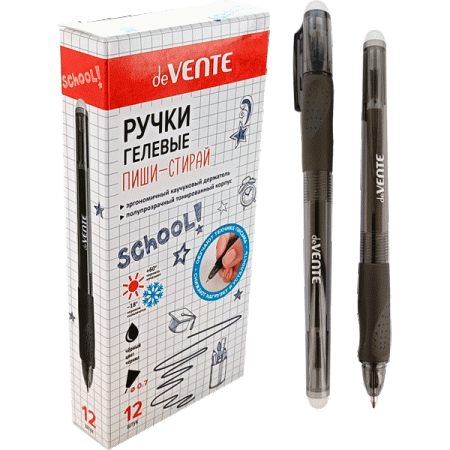 Ручка гелевая стираемая "deVENTE. School" d=0,7 мм, черная 5051319 - купить в интернет-магазине «Буратино»