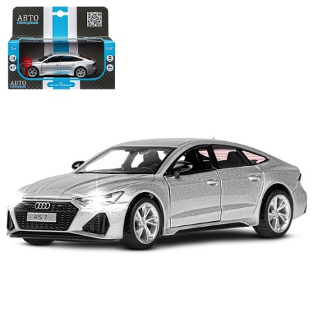 ТМ "Автопанорама" Машинка металл.1:35 Audi RS7 Sportback, серый, откр. двери и капот, свет, звук, JB - купить в интернет-магазине «Буратино»