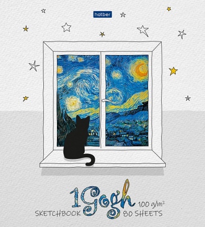 `Premium` Тетрадь SketchBook 80л А5ф 165х200мм 100г/кв.м  на закр. Греб.-1Gogh- 80Тт5Aгрз_28330 - купить в интернет-магазине «Буратино»