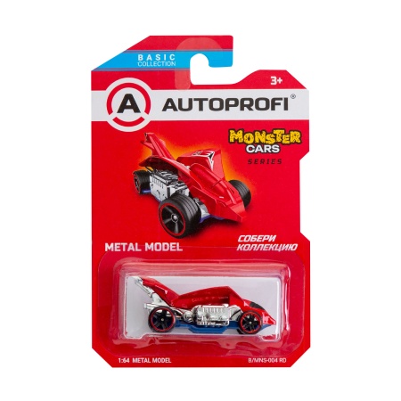 Машинка коллекционная 1:64, Серия MONSTER CARS, B/MNS-004, красный, 1/24/48 B/MNS-004 RD - купить в интернет-магазине «Буратино»