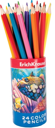 карандаши Erichkrause 24цв/картон туб 32883 - купить в интернет-магазине «Буратино»
