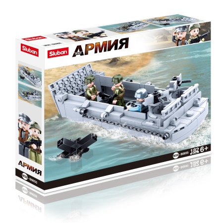 Sluban, Конструктор пластмассовый "Армия: Десантный корабль" (182 дет.) M38-B0855 - купить в интернет-магазине «Буратино»
