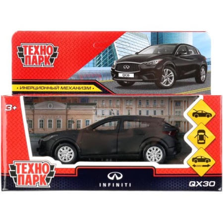 Машина металл INFINITI QX30 МАТОВЫЙ 12 см, двер, багаж, инерц, черный, кор. Технопарк в кор.2*36шт Q - купить в интернет-магазине «Буратино»