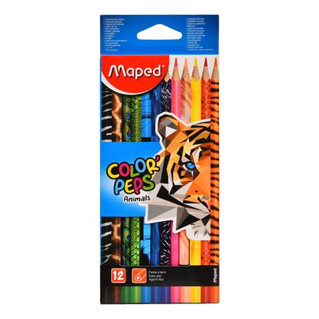 832212 COLOR'PEPS Цветные карандаши, декорированный корпус, 12 цветов 832212 - купить в интернет-магазине «Буратино»