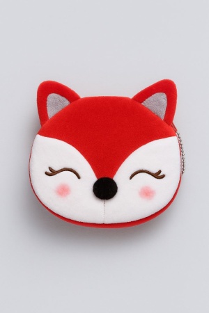 80P-055 Кошелёк плюшевый "Little fox", red (10*11 см) - купить в интернет-магазине «Буратино»
