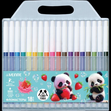 Фломастеры "deVENTE. Yummy Panda" 18 цветов 5082521 - купить в интернет-магазине «Буратино»