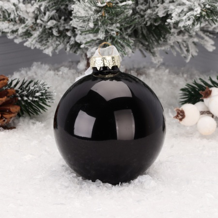 Украшение Шар Shine Black 8см стекло ЛЬДИНКА 213059 черный 213059 - купить в интернет-магазине «Буратино»