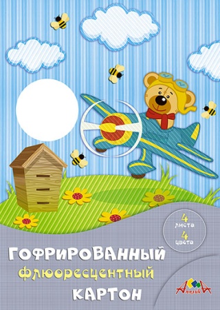 Цветной гофрокартон флюорисц. А4 4цв. в папке "Крутой " С0297-07 - купить в интернет-магазине «Буратино»