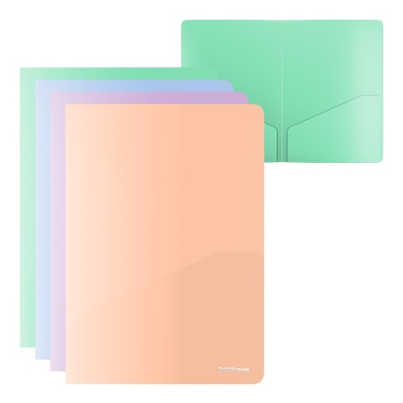 Папка-уголок пластиковая ErichKrause Matt Pastel Bloom, с 2 карманами, A4, непрозрачный, ассорти - купить в интернет-магазине «Буратино»