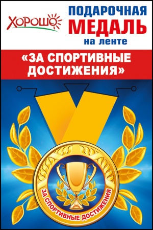 Медаль металлическая малая "За спортивные достижения" 53.53.092 - купить в интернет-магазине «Буратино»
