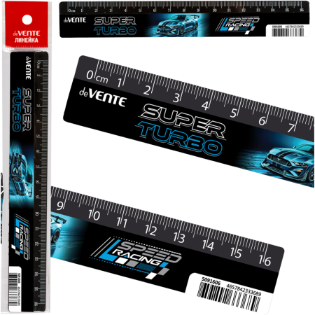 Линейка пластиковая "deVENTE. Super Turbo" 16 см - купить в интернет-магазине «Буратино»