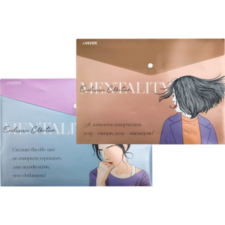 Папка-конверт на кнопке "deVENTE. Mentality" A4 180 мкм, с рисунком 3071224 - купить в интернет-магазине «Буратино»