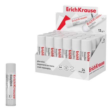 Клей-карандаш ErichKrause EasyStick, 13г - купить в интернет-магазине «Буратино»