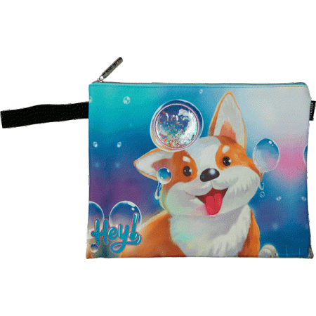Папка для тетрадей "deVENTE. Hey Corgi" A4 (33x24x1 см) , с ручкой, фактурная искусственная кожа 805 - купить в интернет-магазине «Буратино»