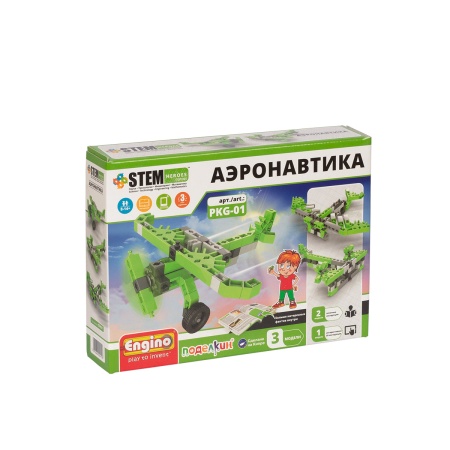 "Поделкин"  & "Engino"   PKG-01   Конструктор пластиковый Аэронавтика 63 элемент. PKG-01 - купить в интернет-магазине «Буратино»