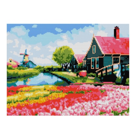 Ам-064 Алмазная мозаика 30*40 см (полное заполнение) "Голландская деревня" Ам-064 - купить в интернет-магазине «Буратино»