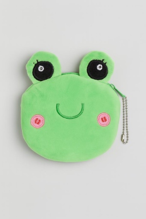 80P-056 Кошелёк плюшевый "Green frog", green (10*11 см) - купить в интернет-магазине «Буратино»