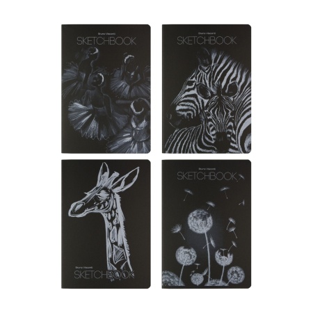 SKETCHBOOK BV, 147х210 мм, 40Л, ТЕТРАДЬ, ЧЕРНЫЙ 80 ГР, ПРОШИТЫЙ БЛОК (4 ВИДА) МИКС 1 3-580/01 - купить в интернет-магазине «Буратино»