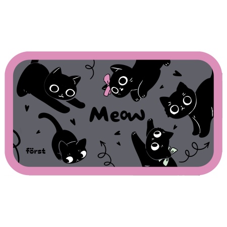Пенал 3 отделения, 190*110 Först "Kittens are black" (Черные котята), ламинированный картон - купить в интернет-магазине «Буратино»
