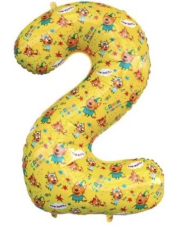 FA 34" Фигура Цифра, 2 Три Кота, Желтый (в упаковке) / 1 шт / К 401122 - купить в интернет-магазине «Буратино»