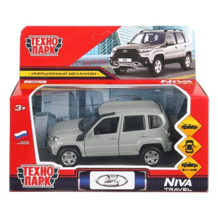 Машина металл LADA NIVA travel 12 см, двери, инер,серый, кор. Технопарк в кор.2*36шт - купить в интернет-магазине «Буратино»