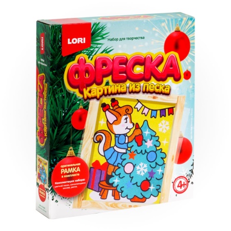 Кп-050 Фреска. Картина из песка "Белочка у ёлочки" Кп-050 - купить в интернет-магазине «Буратино»