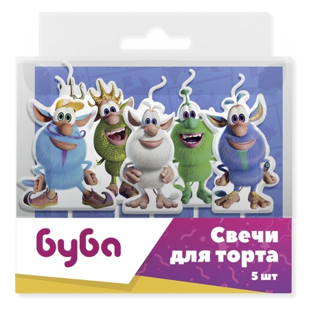 Свечи Буба, Играем Вместе, 3,5*4,5 + 3,5 см, 5 шт. с держат. 50910 - купить в интернет-магазине «Буратино»