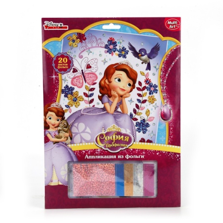 НАБОР Д/ТВОРЧЕСТВА "MULTIART" АППЛИКАЦИЯ ИЗ ФОЛЬГИ, СОФИЯ ПРЕКРАСНАЯ DISNEY В РУСС. КОР в кор.4*24шт - купить в интернет-магазине «Буратино»