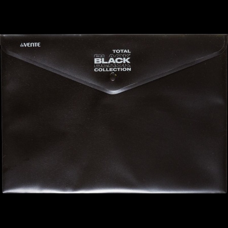 Папка-конверт на кнопке "deVENTE. TOTAL BLACK" A4 (335x240 мм) 180 мкм, черная - купить в интернет-магазине «Буратино»