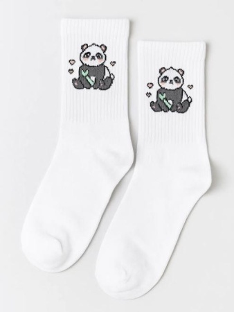 16548 Носки женские Аниме ?Panda?, р. 35-40, белый 16548 - купить в интернет-магазине «Буратино»