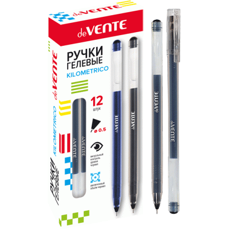 Ручка гелевая "deVENTE. Kilometrico" d=0,5 мм, черная 5051019 - купить в интернет-магазине «Буратино»
