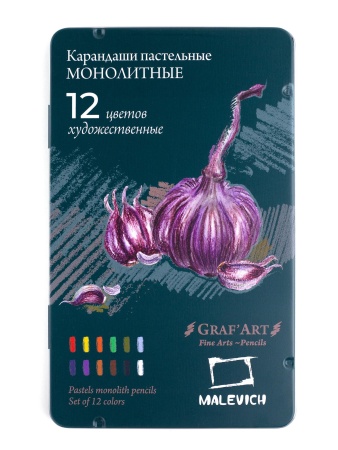 Набор пастельных карандашей монолитов Малевичъ GrafArt, 12 цветов 810021 - купить в интернет-магазине «Буратино»