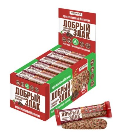 ДОБРЫЙ ЗЛАК Мультизлаковый батончик с вишней и молочным шоколадом, 19г х 24 х 8 - купить в интернет-магазине «Буратино»